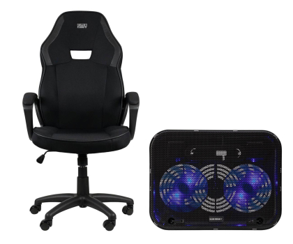 Fotel gamingowy SMX Fotel gamingowy Katla + Devi podstawka chłodząca pod laptopa